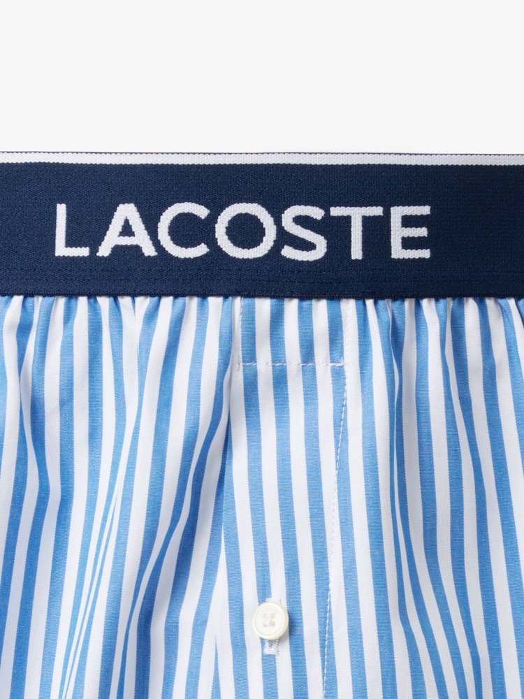 Lacoste Blue Cotton Boxers 3 Pack - Image 2 of 5