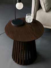 Julian Bowen Dark Oak Ollie Round Lamp Table - Image 2 of 6