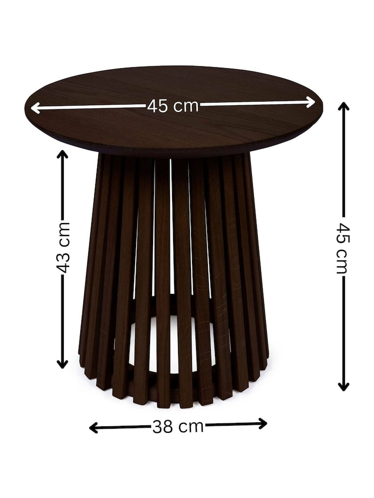 Julian Bowen Dark Oak Ollie Round Lamp Table - Image 6 of 6 Julian Bowen Dark Oak Ollie Round Lamp Table - Image 6 of 6