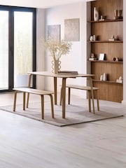 Julian Bowen Light Beech Oak Kaito Oak Curved Leg Bench - Image 1 of 6