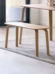 Julian Bowen Light Beech Oak Kaito Oak Curved Leg Bench - Image 2 of 6