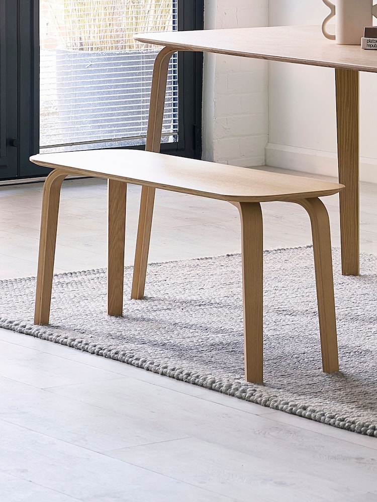 Julian Bowen Light Beech Oak Kaito Oak Curved Leg Bench - Image 2 of 6 Julian Bowen Light Beech Oak Kaito Oak Curved Leg Bench - Image 2 of 6