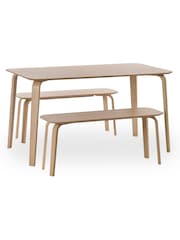 Julian Bowen Light Beech Oak Kaito Oak Curved Leg Bench - Image 4 of 6