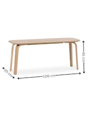 Julian Bowen Light Beech Oak Kaito Oak Curved Leg Bench - Image 5 of 6