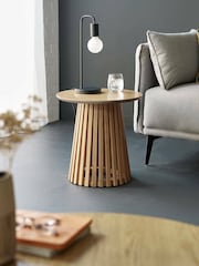 Julian Bowen Natural Oak Ollie Round Lamp Table - Image 1 of 5