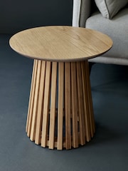 Julian Bowen Natural Oak Ollie Round Lamp Table - Image 2 of 5