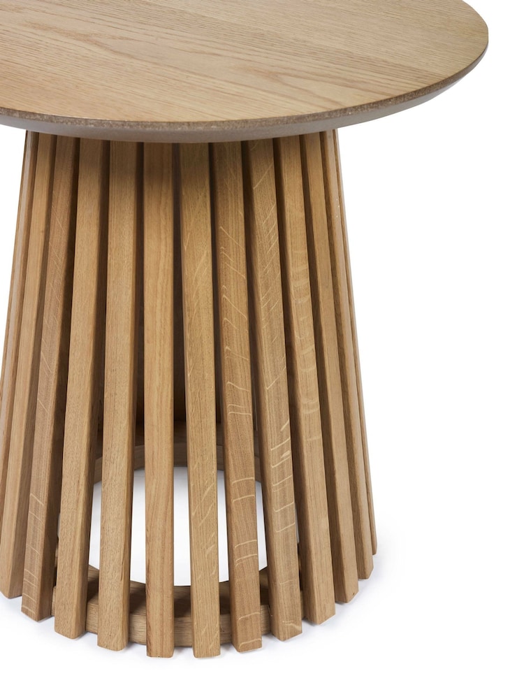 Julian Bowen Natural Oak Ollie Round Lamp Table - Image 5 of 5
