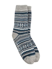 Totes Toasties Mens Sherpa Lined Fair Isle Slipper Socks - Bild 3 von 5