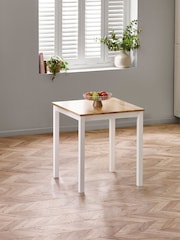 Julian Bowen Natural or White Linwood Square Dining Table - Image 2 of 6