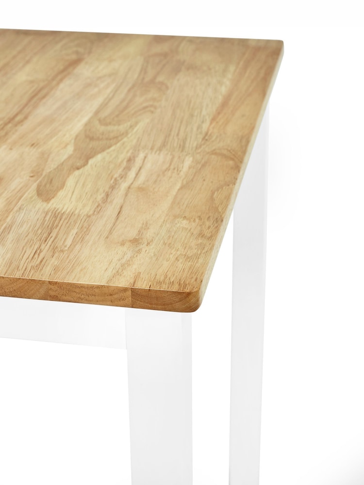 Julian Bowen Natural or White Linwood Square Dining Table - Image 6 of 6