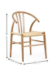 Julian Bowen Natural Oak Set of 2 Symi Dining Chairs - Image 6 of 6