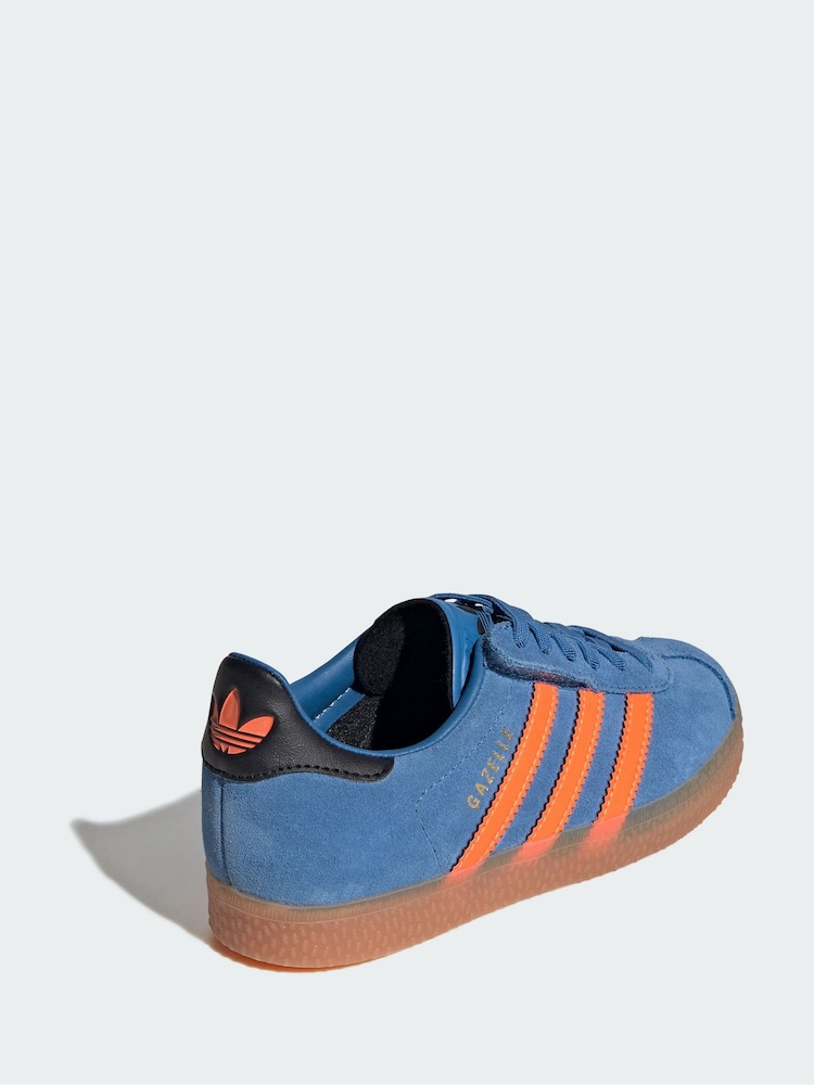 adidas Originals Blue Gazelle Comfort Closure Elastic Lace Shoes - Image 2 of 5 adidas Originals Blue Gazelle Comfort Closure Elastic Lace Shoes - Image 2 of 5