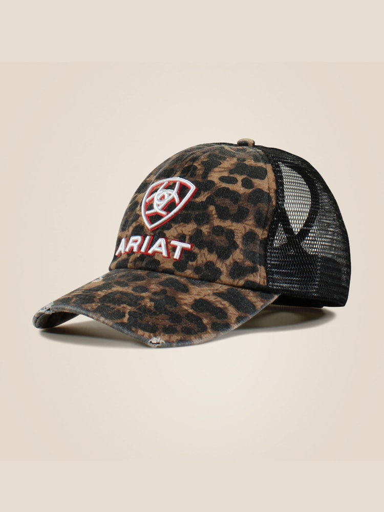 Ariat Embossed Logo Cheetah Print Black Cap - صورة 1 من 2 Ariat Embossed Logo Cheetah Print Black Cap - صورة 1 من 2