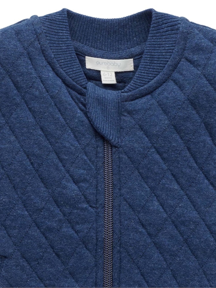 Purebaby Blue Quilted Vest - Image 4 of 4 Purebaby Blue Quilted Vest - Image 4 of 4