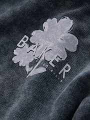 Baker by Ted Baker Oversized Acid Wash Hoodie - Image 4 of 6