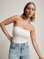 White DD+ Hidden Support Cotton Bandeau Bra Top - Image 2 of 3