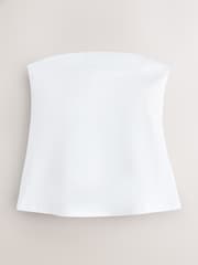 White DD+ Hidden Support Cotton Bandeau Bra Top - Image 4 of 6
