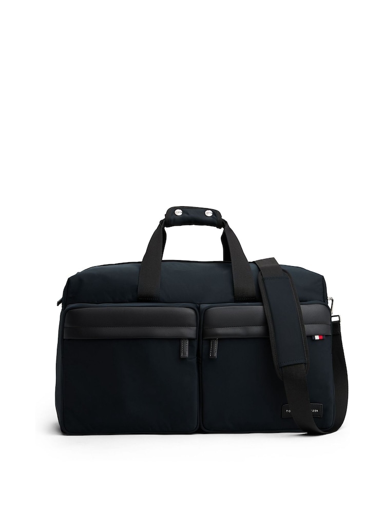 Tommy Hilfiger Black Logo Patch Duffel Bag - Image 1 of 5 Tommy Hilfiger Black Logo Patch Duffel Bag - Image 1 of 5