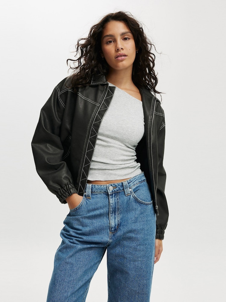 Cotton On Black Kai Bomber Jacket - Image 1 of 4