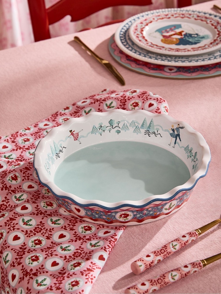 Cath Kidston Blue Christmas Journey Pie Dish - Image 1 of 5 Cath Kidston Blue Christmas Journey Pie Dish - Image 1 of 5