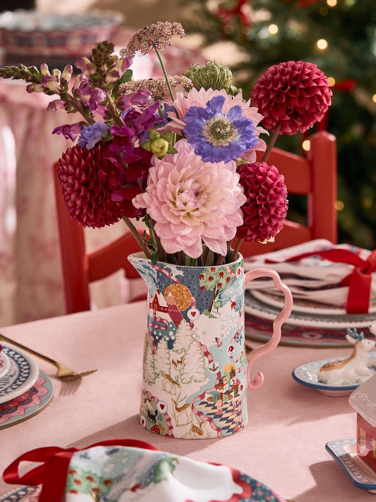 Cath Kidston Blue Christmas Journey Vase - Image 1 of 5 Cath Kidston Blue Christmas Journey Vase - Image 1 of 5
