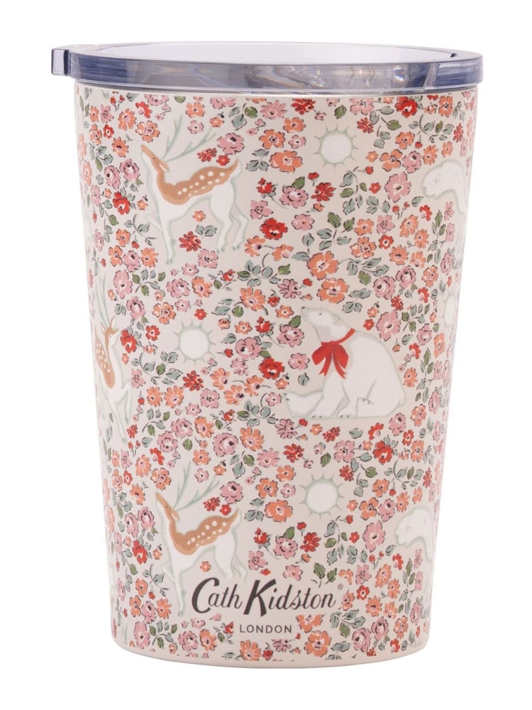 Cath Kidston Neutral Animal Ditsy Stainless Steel Travel Mug - Image 1 of 3 Cath Kidston Neutral Animal Ditsy Stainless Steel Travel Mug - Image 1 of 3