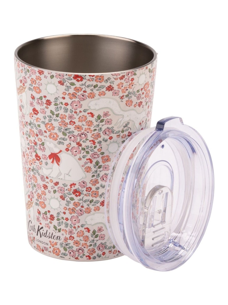 Cath Kidston Neutral Animal Ditsy Stainless Steel Travel Mug - Image 2 of 3 Cath Kidston Neutral Animal Ditsy Stainless Steel Travel Mug - Image 2 of 3