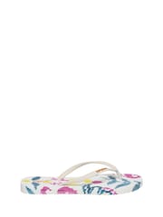 Superdry Cream Printed Flip Flops - Image 1 of 6
