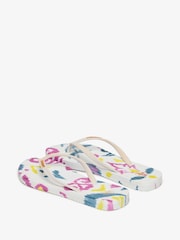 Superdry Cream Printed Flip Flops - Image 4 of 6