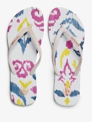 Superdry Cream Printed Flip Flops - Image 5 of 6