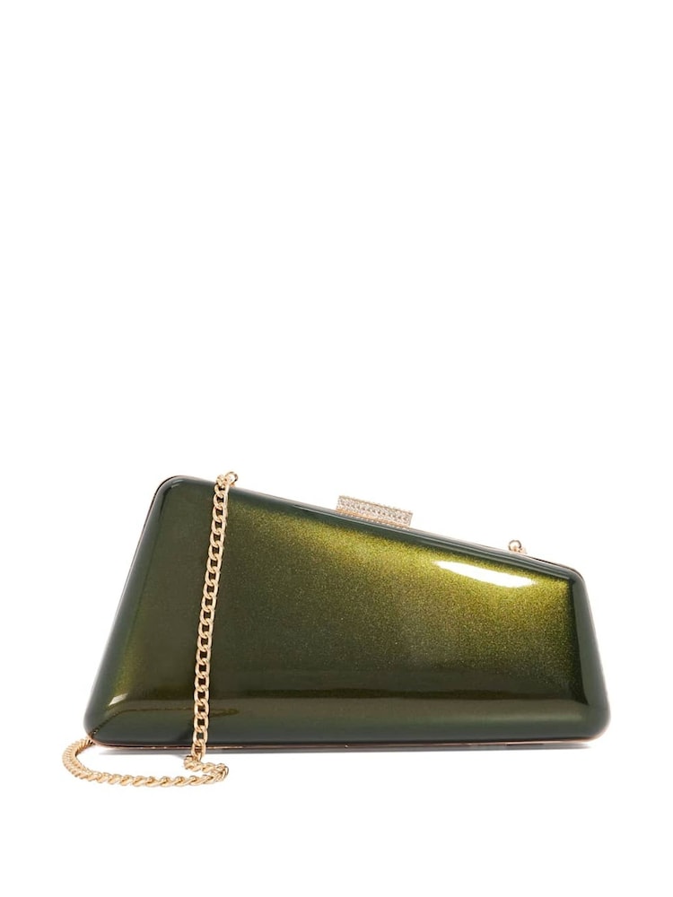 Dune London Green Balancing Asymmetric Angular Clutch Bag - Image 1 of 5