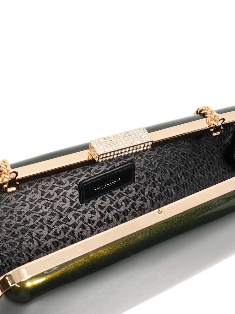 Dune London Green Balancing Asymmetric Angular Clutch Bag - Image 2 of 5