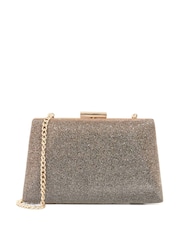 Dune London Brown Bellaria Angled Frame Clutch Bag - Image 1 of 5