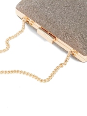 Dune London Brown Bellaria Angled Frame Clutch Bag - Image 3 of 5