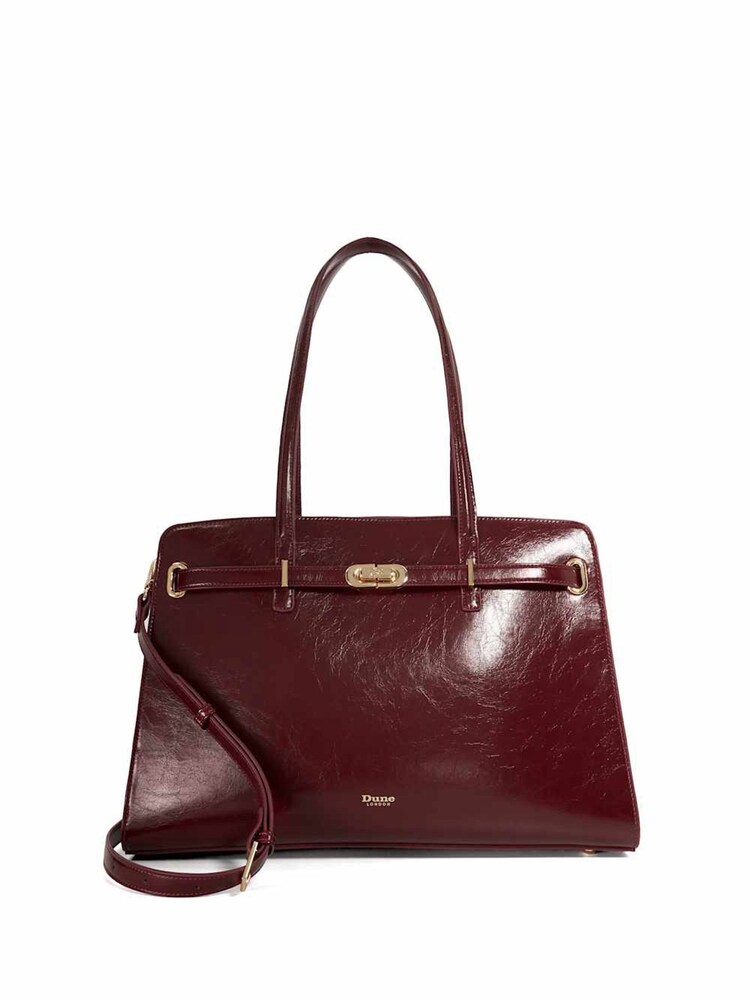 Dune London Red Large Define Belted Tote Bag - Image 1 of 5 Dune London Red Large Define Belted Tote Bag - Image 1 of 5