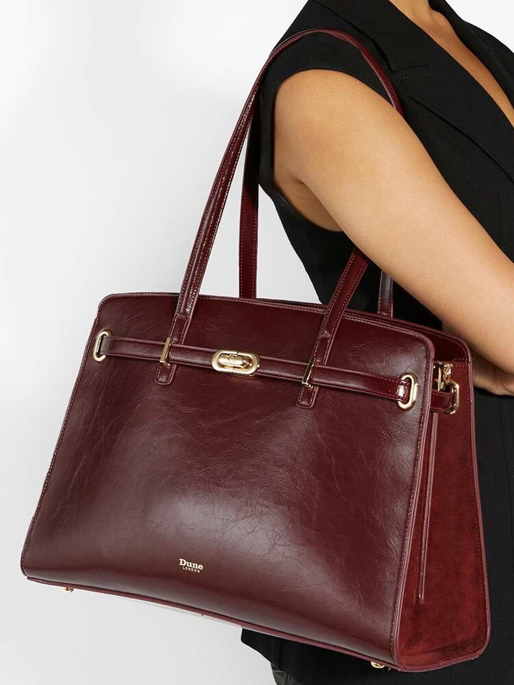 Dune London Red Large Define Belted Tote Bag - Image 5 of 5 Dune London Red Large Define Belted Tote Bag - Image 5 of 5