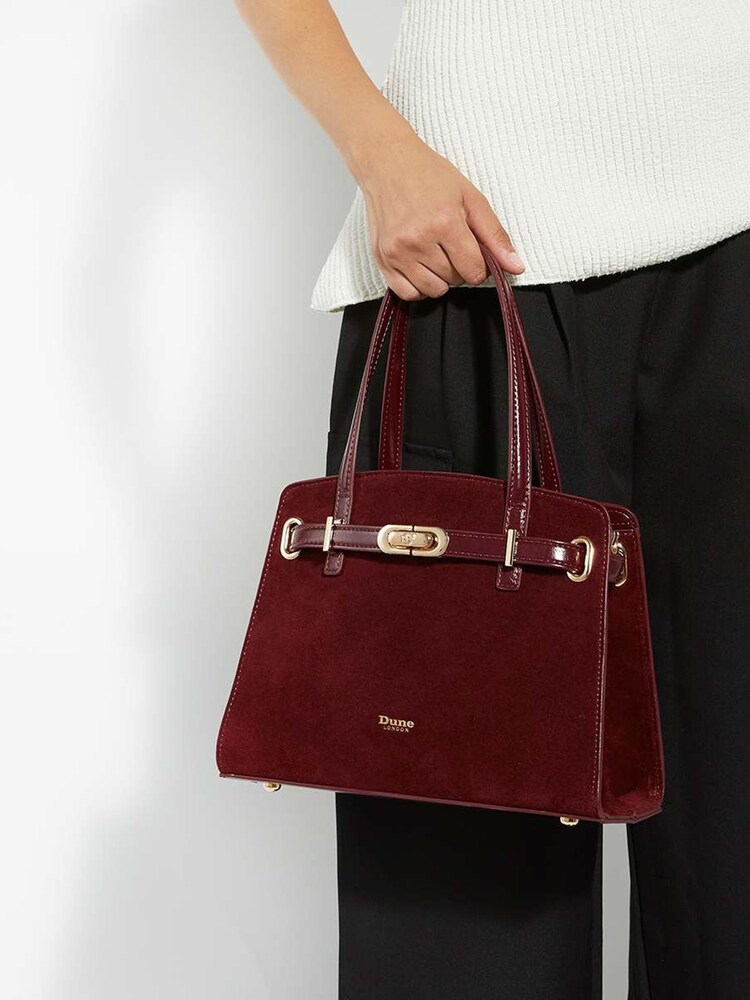 Dune London Red Medium Dinidefine Belted Tote Bag - Image 5 of 5 Dune London Red Medium Dinidefine Belted Tote Bag - Image 5 of 5