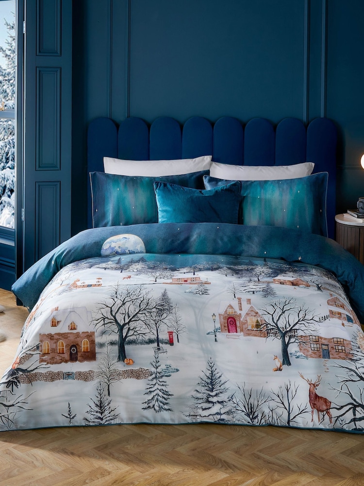 Paoletti Midnight Blue Starlight Duvet Cover Set - Image 1 of 3