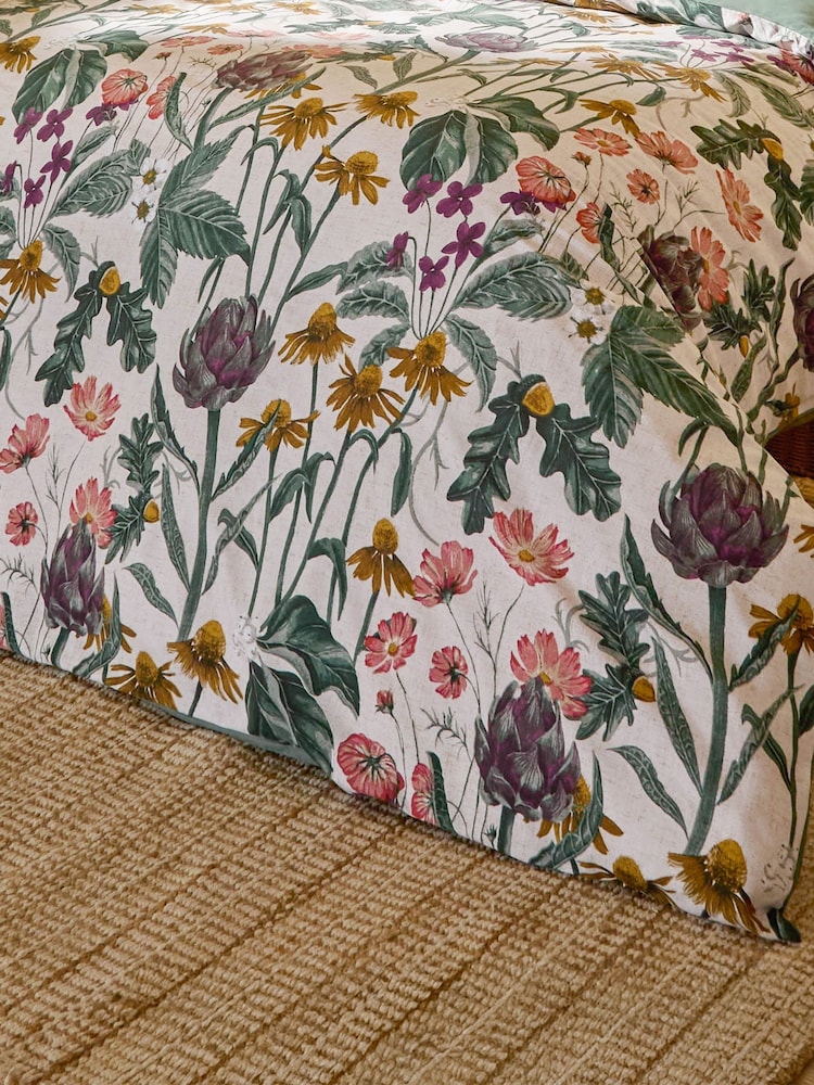 Wylder Oatmeal Florapedia Printed Floral Duvet Cover Set - Image 3 of 3 Wylder Oatmeal Florapedia Printed Floral Duvet Cover Set - Image 3 of 3