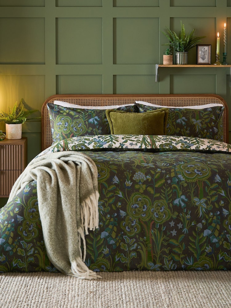 Furn Evergreen Garden of Wonder Reversible Duvet Cover Set - Image 1 of 4 Furn Evergreen Garden of Wonder Reversible Duvet Cover Set - Image 1 of 4