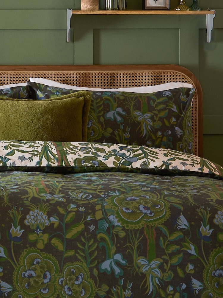 Furn Evergreen Garden of Wonder Reversible Duvet Cover Set - Image 4 of 4 Furn Evergreen Garden of Wonder Reversible Duvet Cover Set - Image 4 of 4