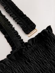 Black Shirred Bandeau Bikini Top - Image 2 of 3