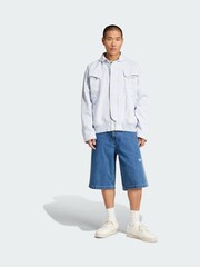 adidas Originals Blue Adicolor Denim Firebird Shorts - Image 1 of 5