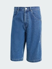adidas Originals Blue Adicolor Denim Firebird Shorts - Image 5 of 5