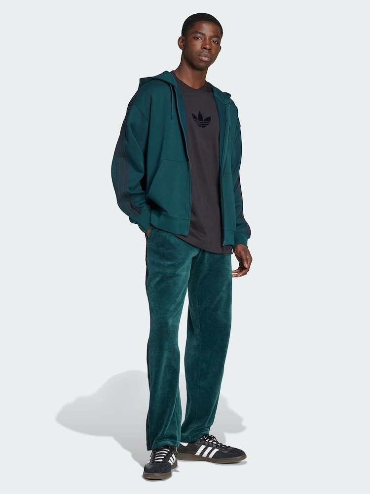 adidas Originals Green Adicolor Oversize Full-Zip Hoodie - Image 1 of 5