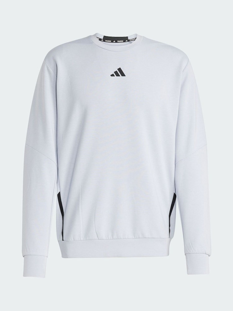 adidas Grey Designed For Training Crew Sweatshirt - Image 5 of 5