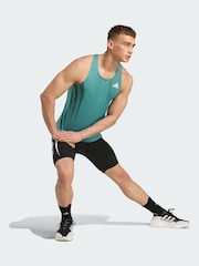 adidas Blue Adizero Archive Running Tank Top - Image 1 of 5