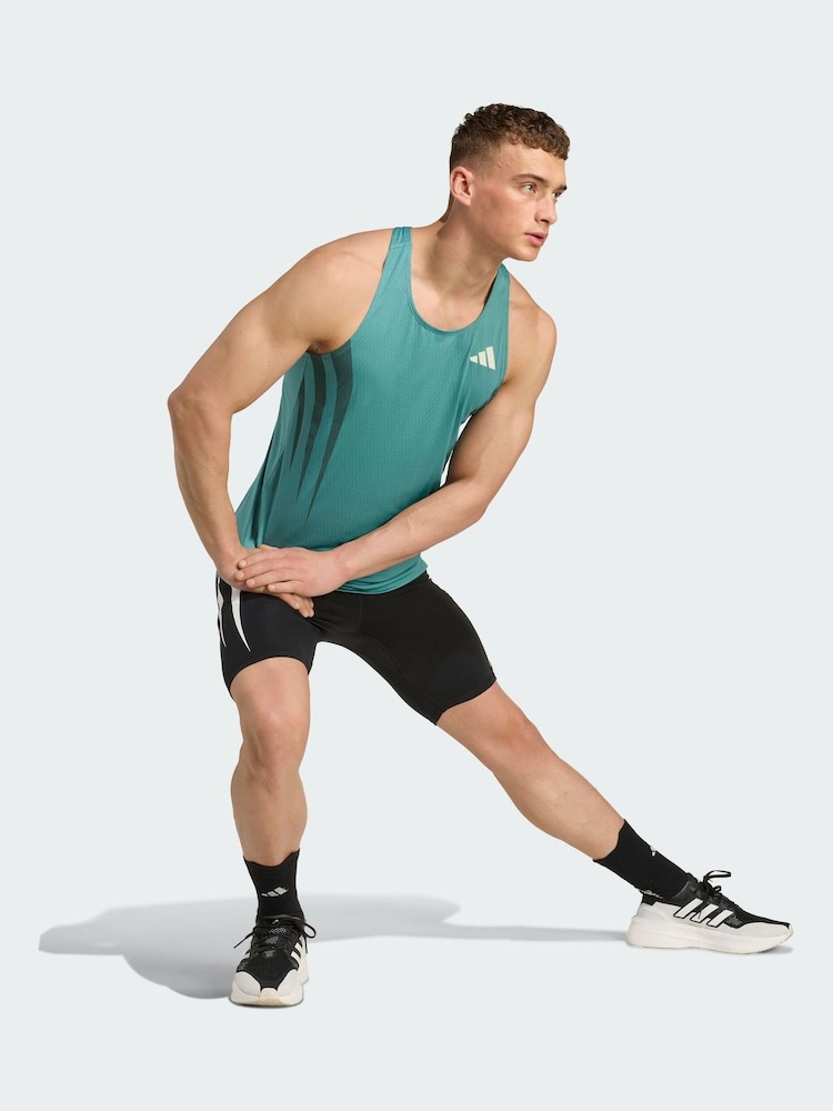 adidas Blue Adizero Archive Running Tank Top - Image 1 of 5