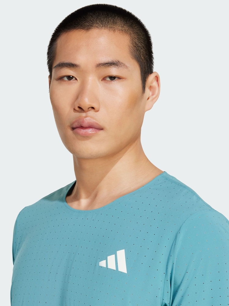 adidas Blue Adizero Running T-Shirt - Image 2 of 6