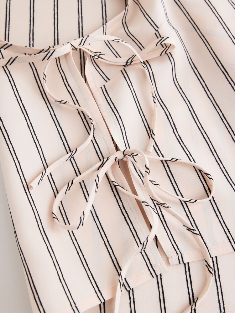 Pink/Black Stripe Chenille Side Tie Top - Image 3 of 3